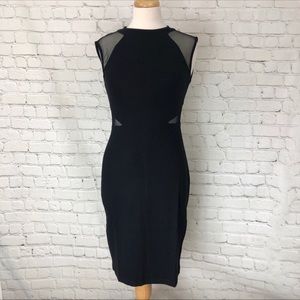 French Conmection Black Mesh Cut Out Dress